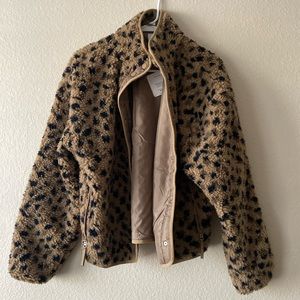 Fabletics Teddy Jacket Leopard Print
